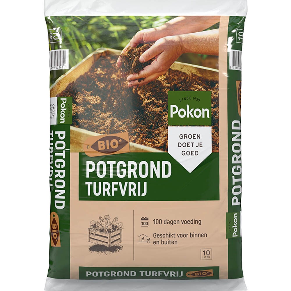POKON Bio Potgrond - Potgrond - 10 L - 10 Liter - Bruin