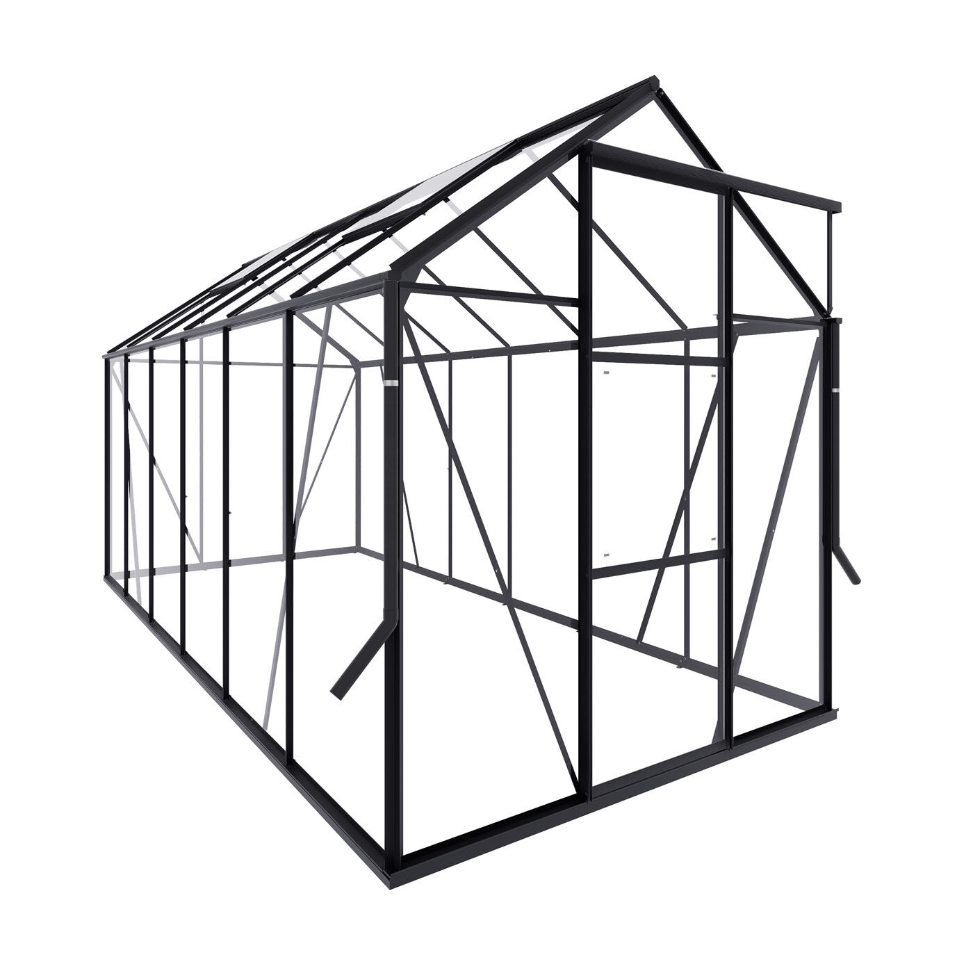 Royal Well Kate IV Full Options - Tuinkas - Zwart - 217x192x375 cm - Veiligheidsglas