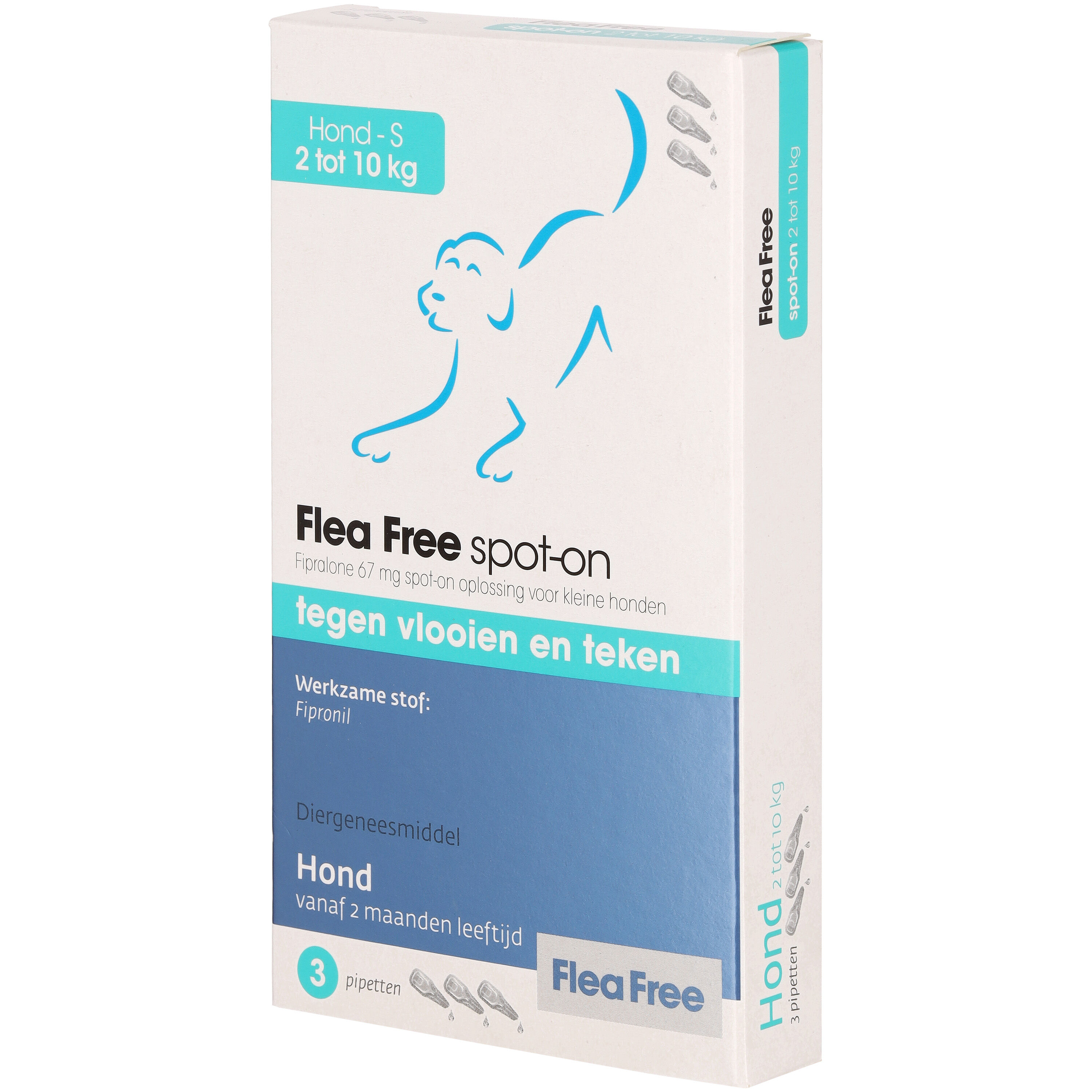 Flea Free Spot On - Pipetten - Anti Vlooien en teken Hond - S - 3 Stuks - S