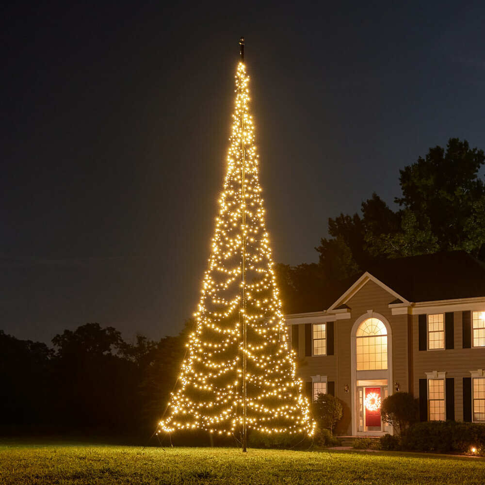 Fairybell Oct - Vlaggenmast kerstboom - 1500 - Warm wit - 800 cm