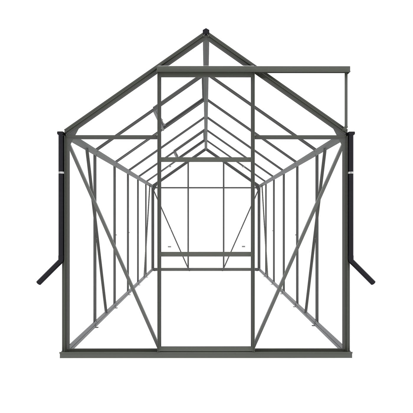 Royal Well Kate IV Full Options - Tuinkas - Groengrijs - 217x192x375 cm - Veiligheidsglas