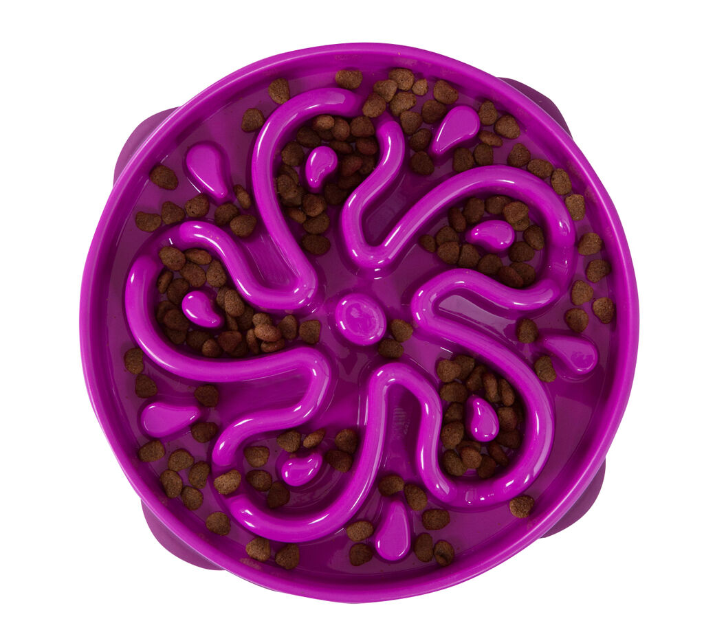 Outward Hound Anti-Schrok groot - Voerbak - Paars - 28 cm