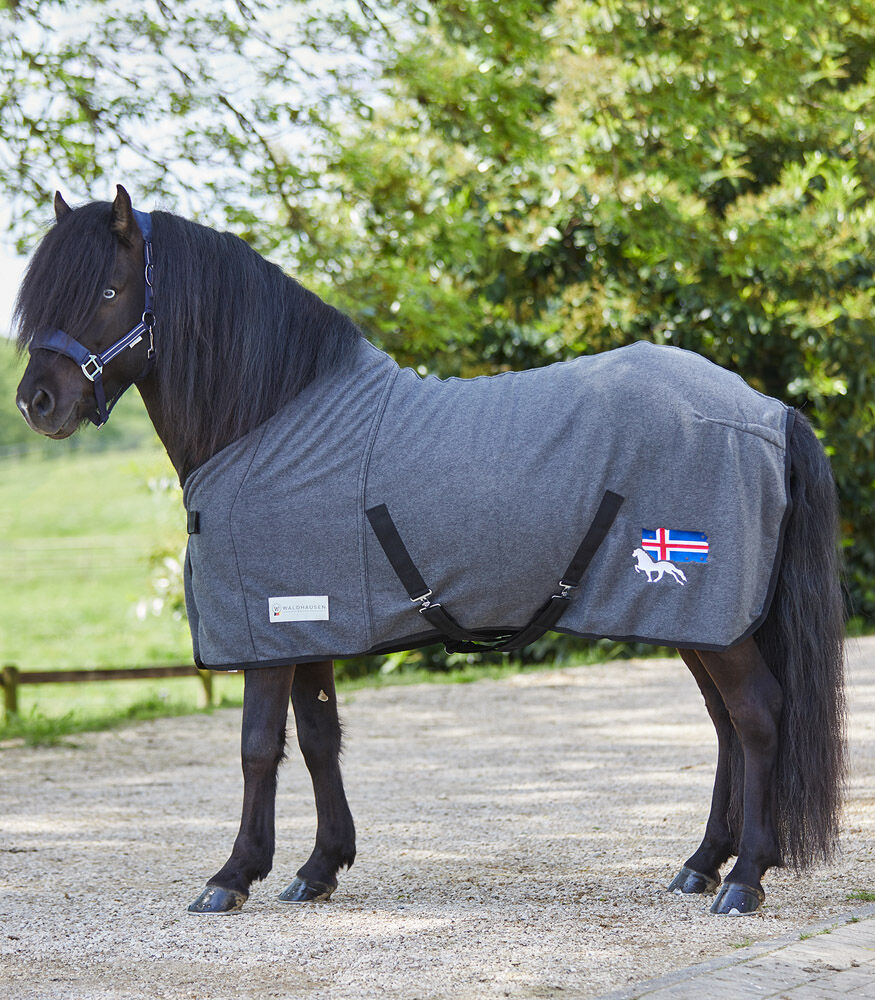 Waldhausen IJslander Fleece - Zweetdeken - Paardendeken - Grijs - 135/185