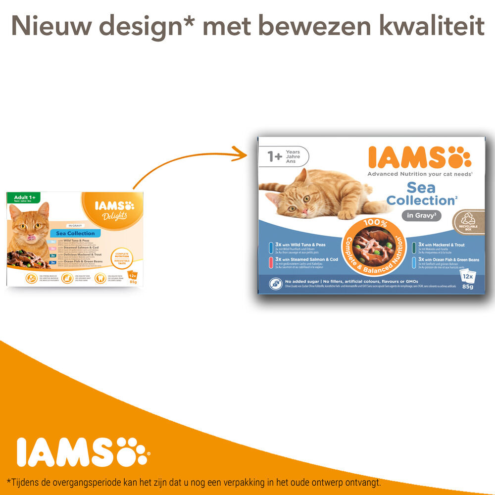 IAMS Sea - Delights - 12x85 gram - 1020 Gram - zalm, vis