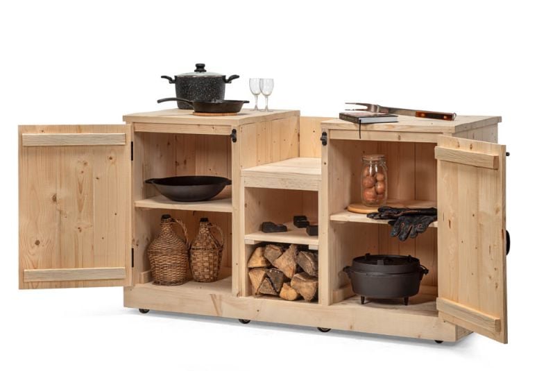 Volente Diek - Buitenkeuken - Bruin - 1x154x62 cm