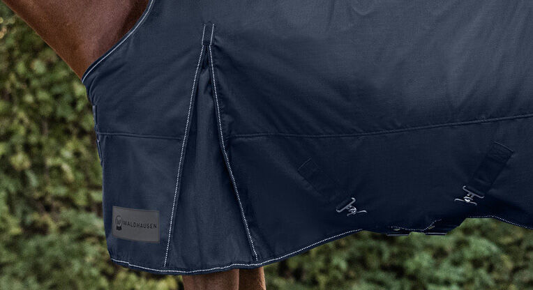 Waldhausen Nordic Hoge nek 200 gr - Winterdeken - Paardendeken - Blauw - 125/175