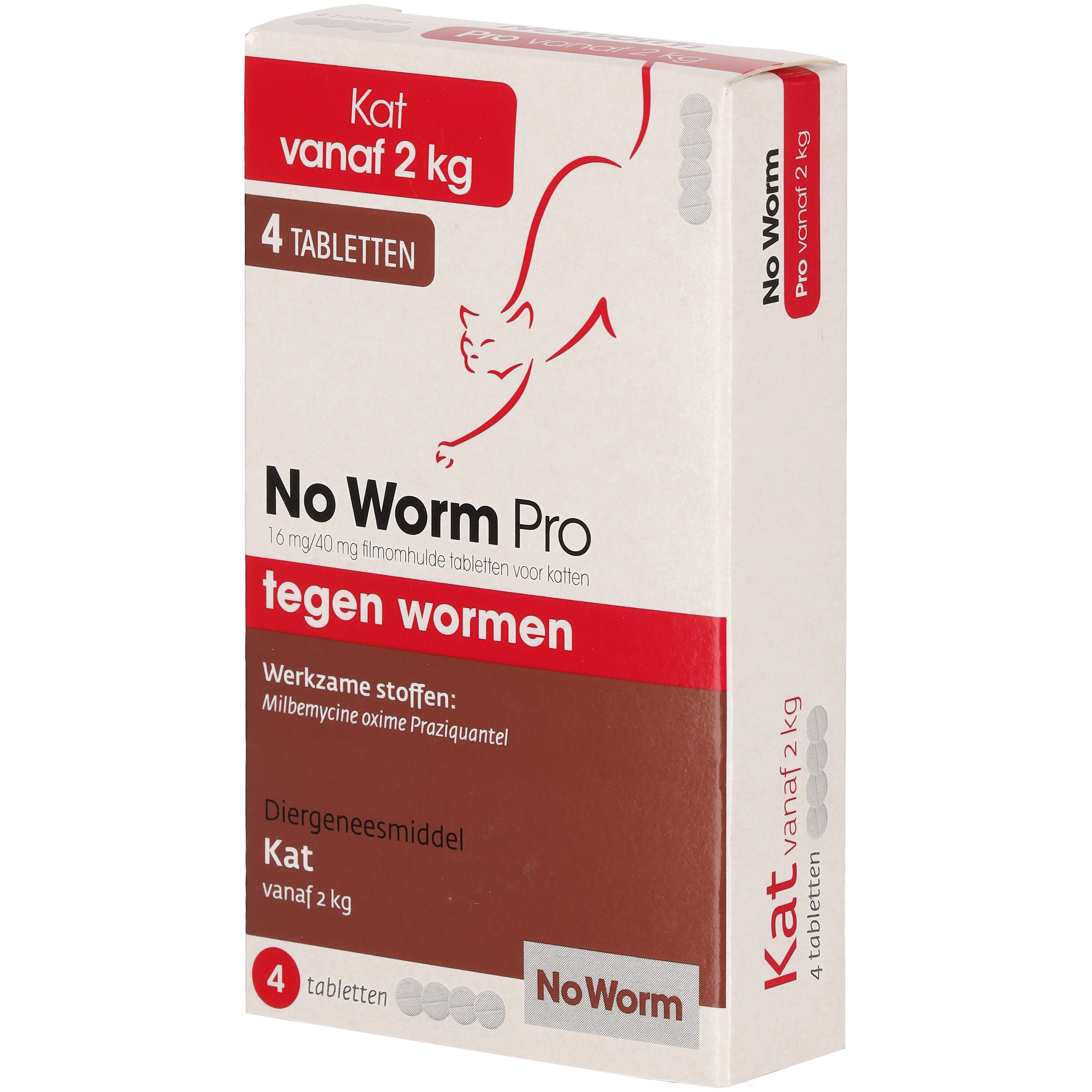 No Worm  Kat vanaf 2kg Tabletten - Wormenmiddel - 4 Stuks