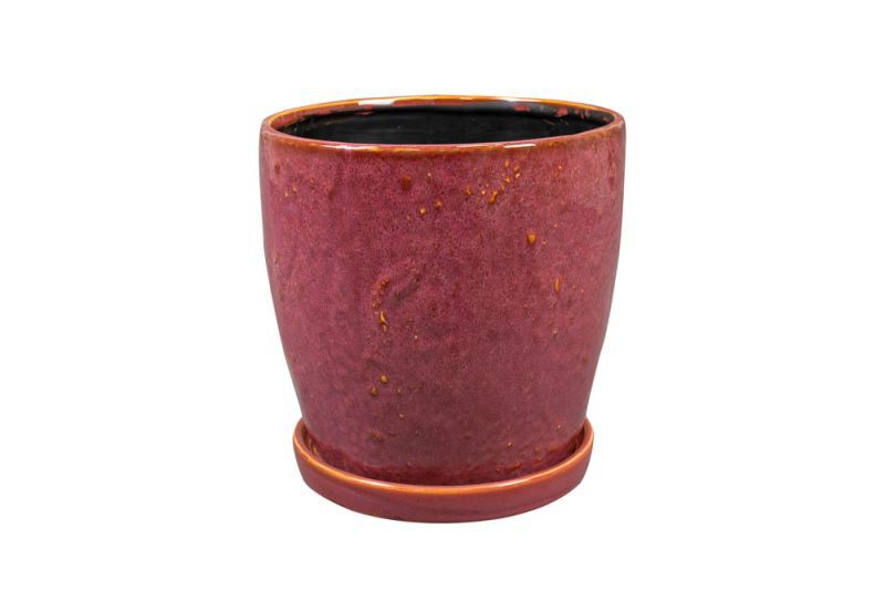 TS COLLECTION Vivi - Bloempot met schotel - Rood - 20 cm TS COLLECTION Vivi - Bloempot met schotel - Rood - 20 cm