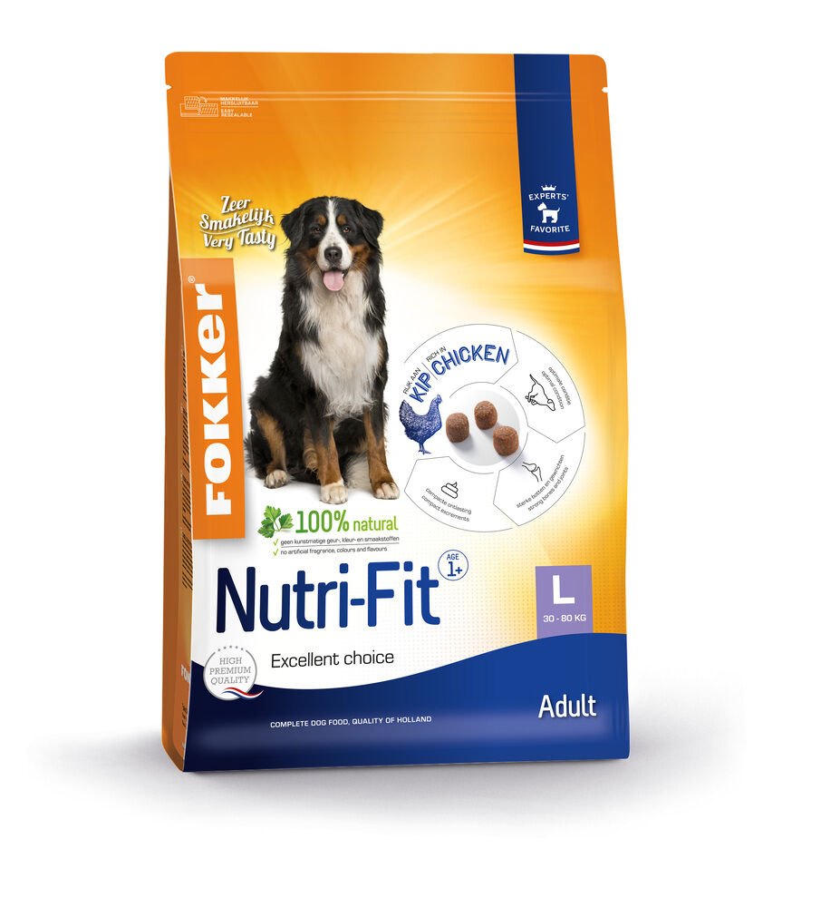 Fokker Nutri-Fit L - Hondenvoer - 13 Kilogram - kip, rijst Fokker Nutri-Fit L - Hondenvoer - 13 Kilogram - kip, rijst