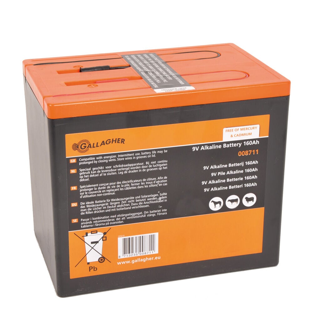 Gallagher Powerpack 160 AH - Batterij - 16 cm - Oranje / zwart - 19 cm