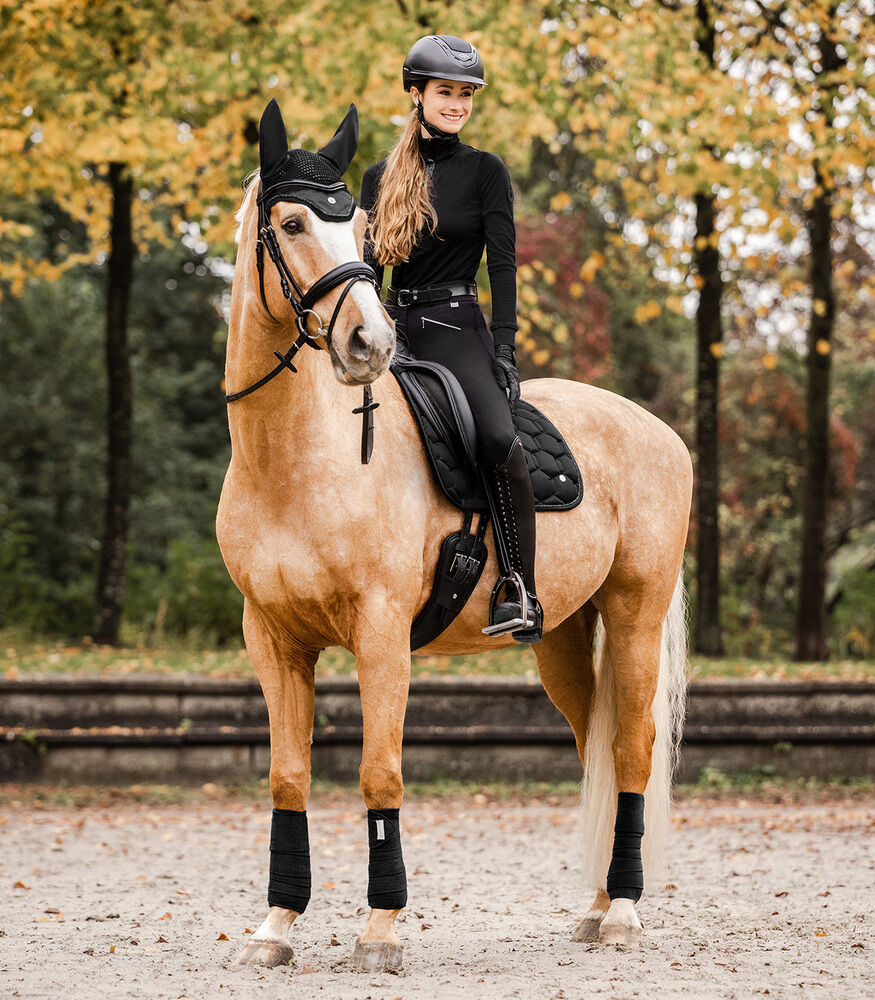 Waldhausen Bandage - Fleece - 4 stuks - Beenbescherming - Zwart - 300 cm