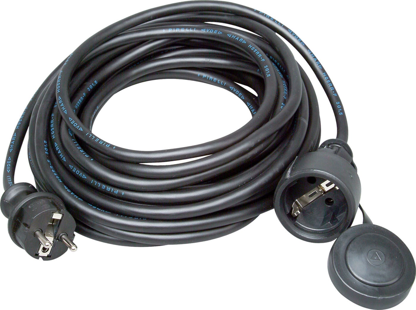 Kopp geaard 10 meter 3x1.5mm2 - Verlengsnoer - 16 - Zwart - 1000 cm