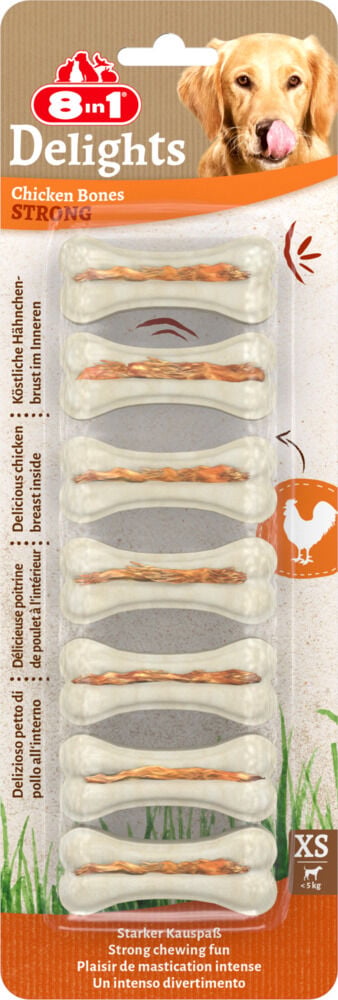 8in1 Delights Bones strong - Hondensnack - 1 Stuks - rund - XS 8in1 Delights Bones strong - Hondensnack - 1 Stuks - rund - XS