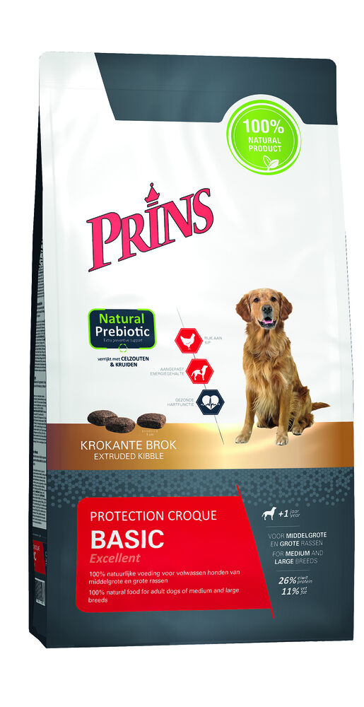 Prins Protection Croque Basic Excellent - Hondenvoer - 10 Kilogram - kip Prins Protection Croque Basic Excellent - Hondenvoer - 10 Kilogram - kip