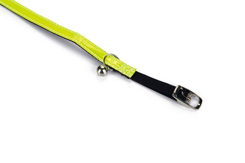 BEEZTEES Reflecterend - Kattenhalsbandje - Geel - 19 tot 32 cm