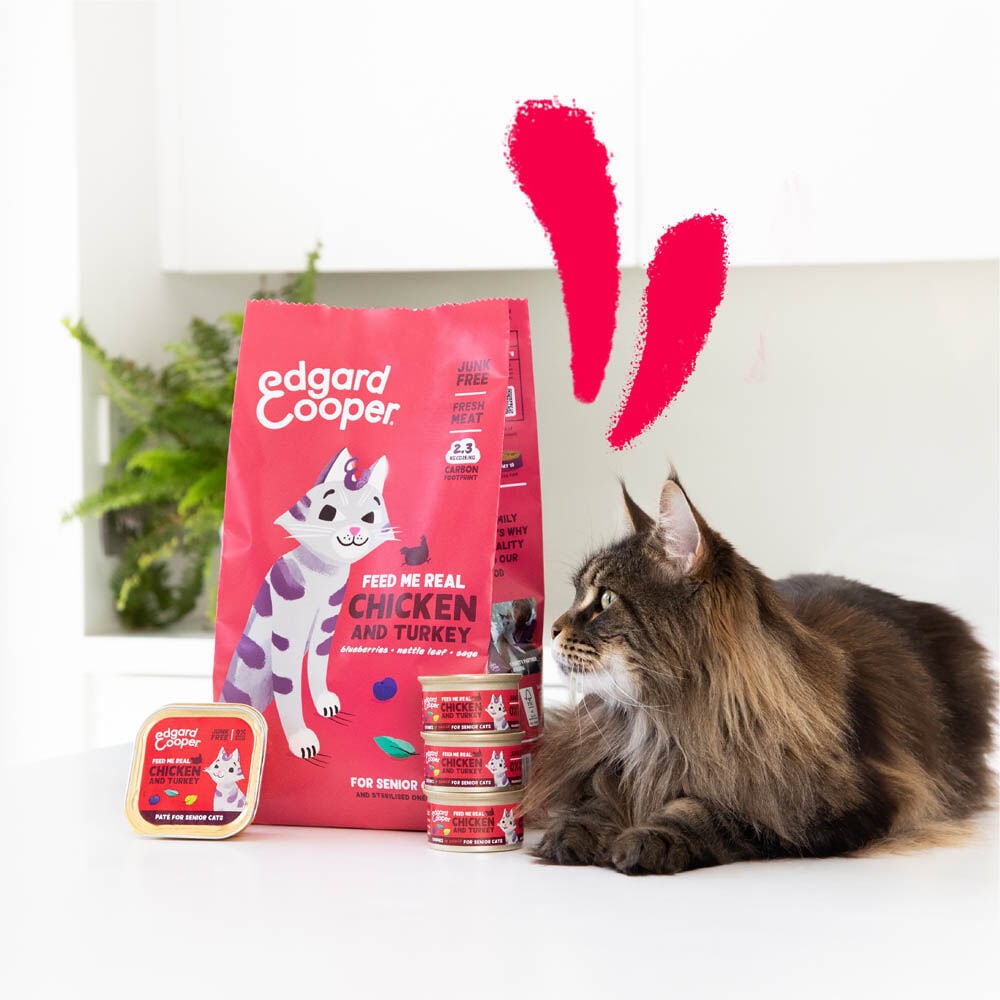 Edgard & Cooper Senior Brokjes - Kattenvoer - 2 Kilogram - kalkoen, kip