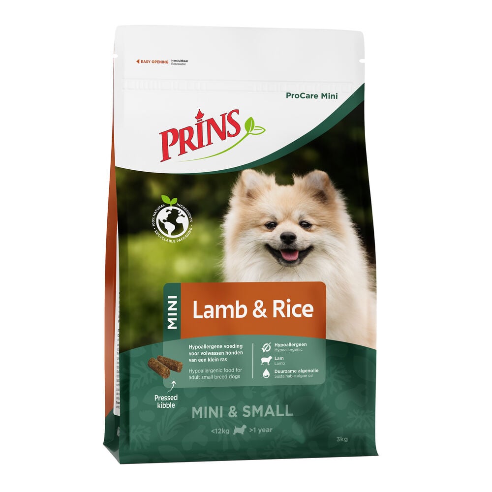 Prins ProCare Mini Hypoallergic - 3 Kilogram - Lam & rijst Prins ProCare Mini Hypoallergic - 3 Kilogram - Lam & rijst