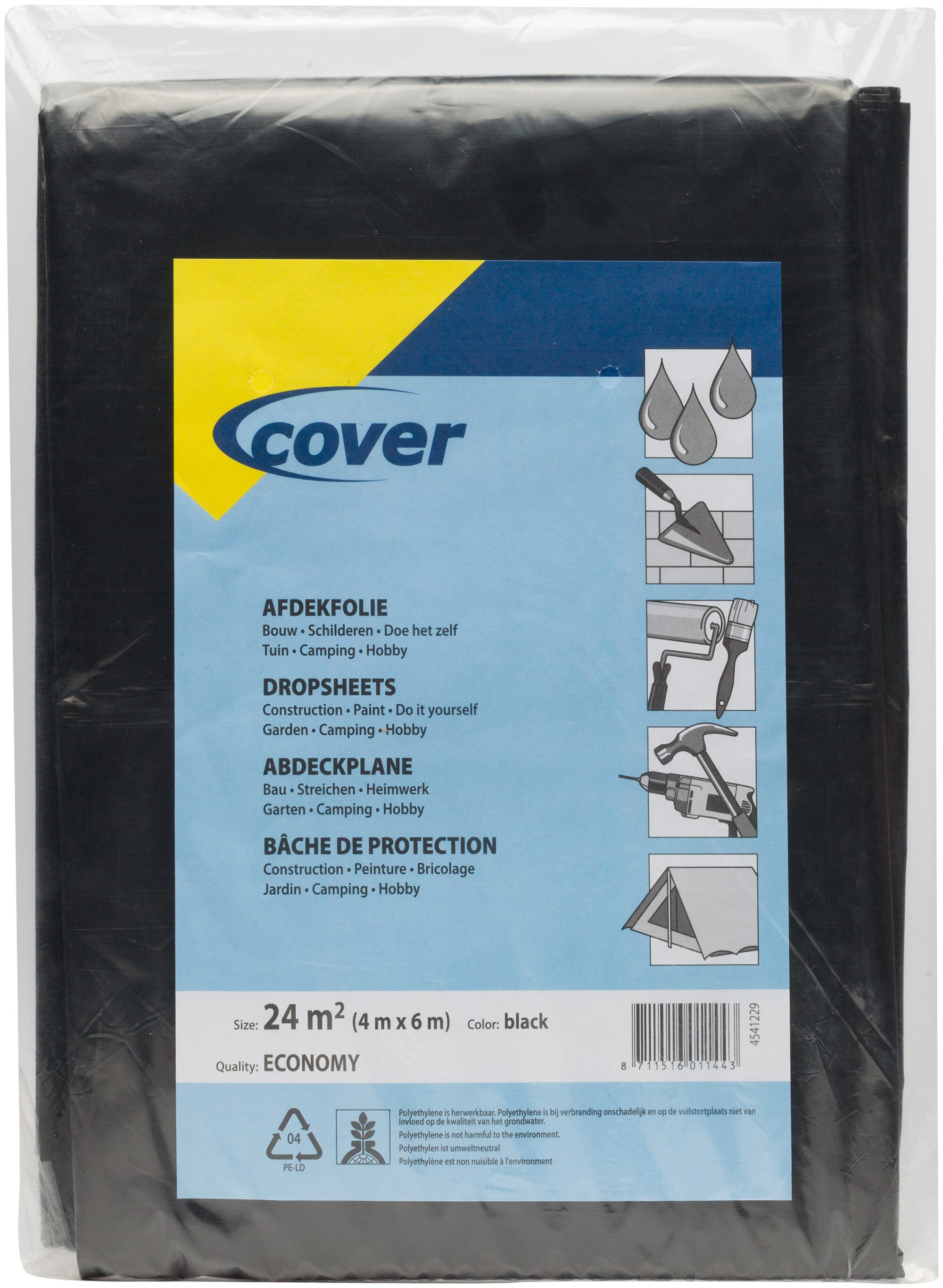 Cover 40 mu Zwart - Afdekfolie - 28x25x2 cm - Zwart Cover 40 mu Zwart - Afdekfolie - 28x25x2 cm - Zwart