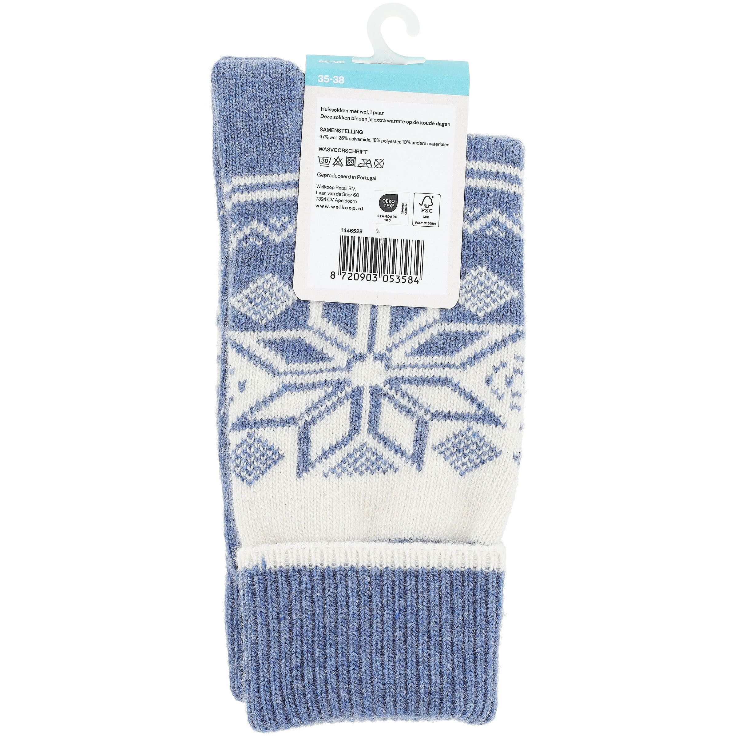 Welkoop Huissokken - Wol - Blauw