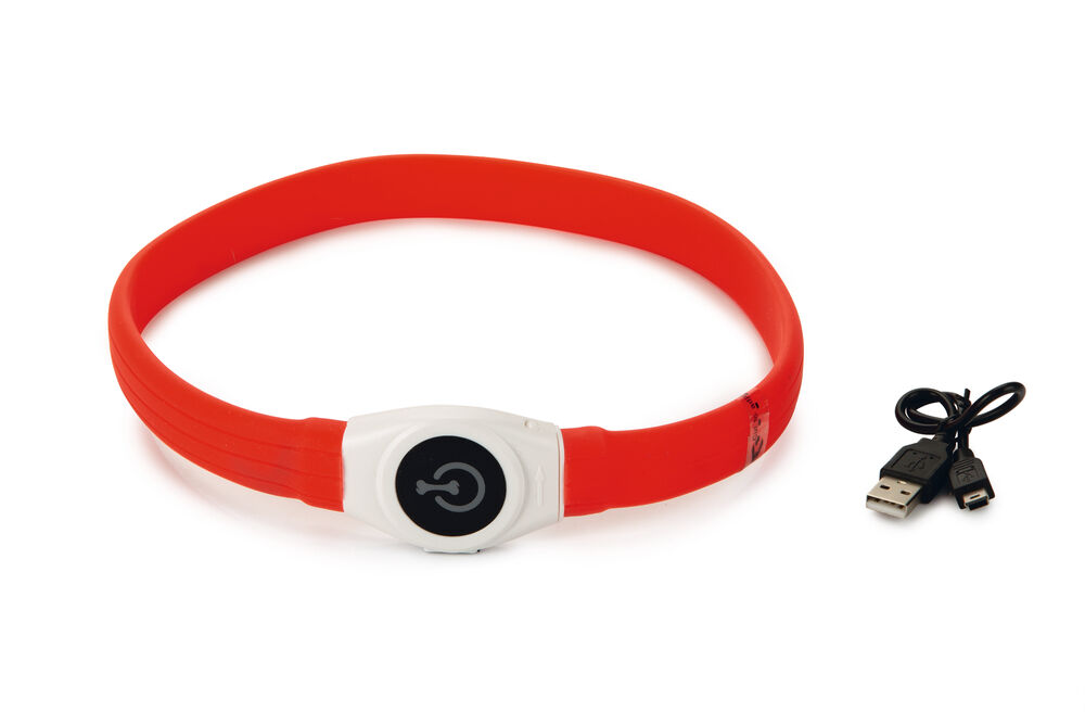 Beeztees Safety Gear Glowy USB - Lichtgevende Halsband - Hond - rood - 2.5 cm Beeztees Safety Gear Glowy USB - Lichtgevende Halsband - Hond - rood - 2.5 cm