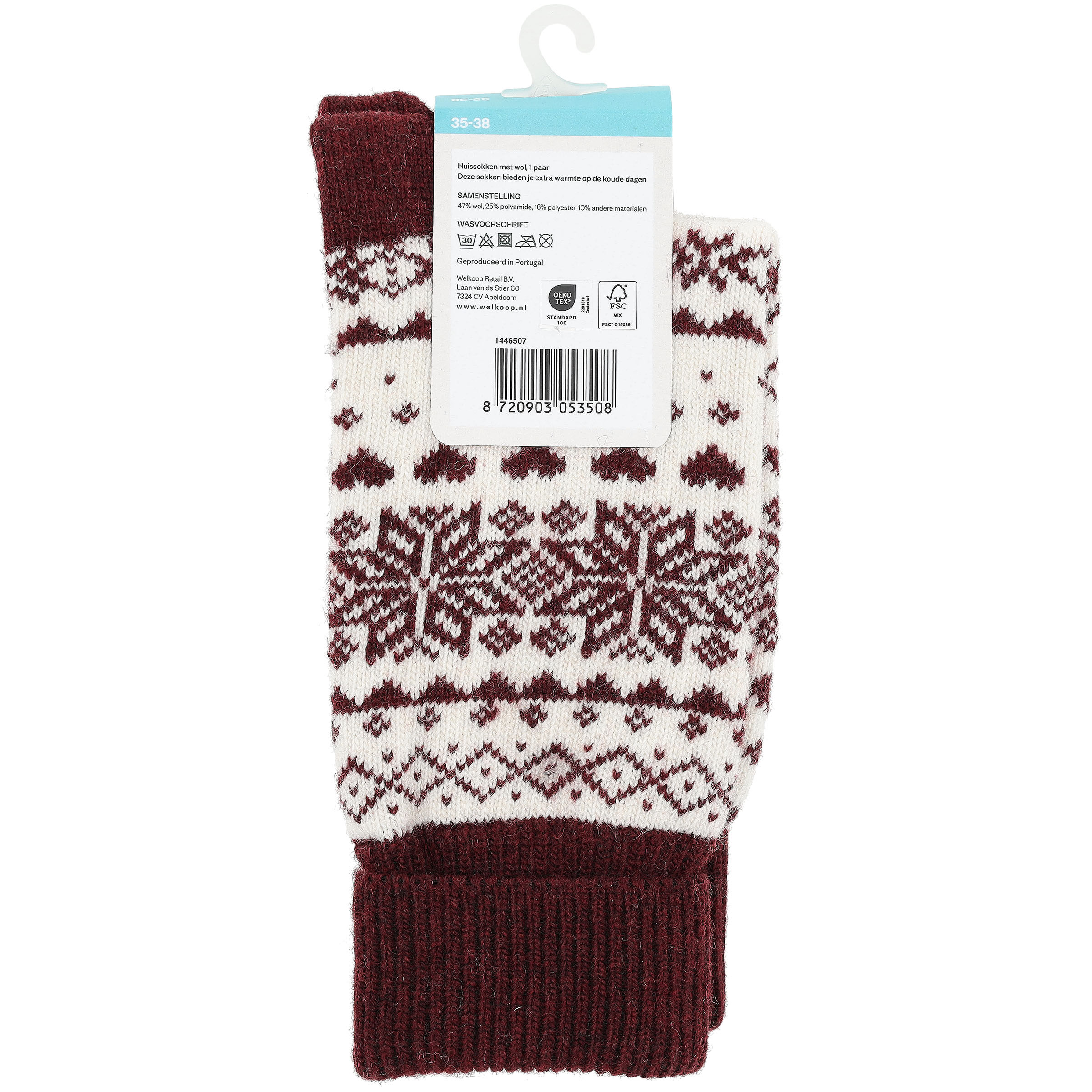 Welkoop Huissokken - Wol - Rood