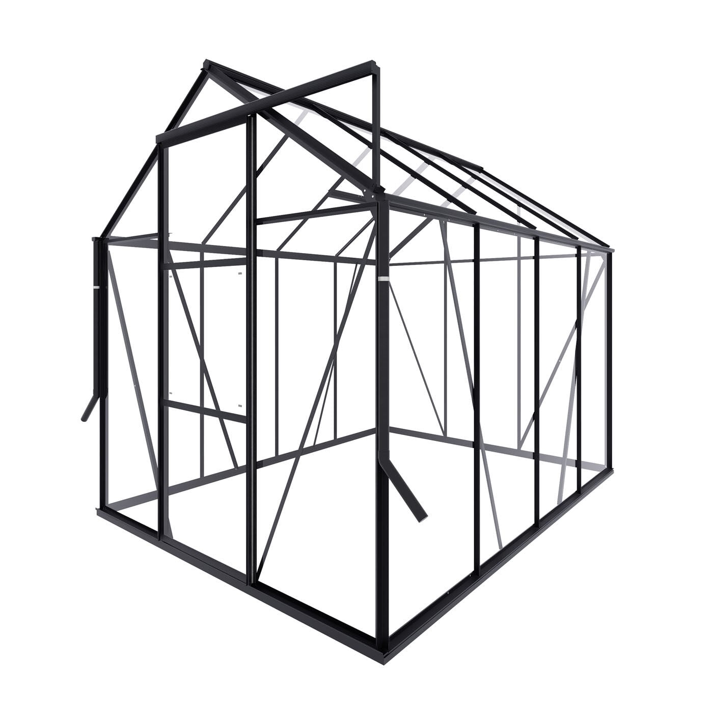 Royal Well Kate II Full Options - Tuinkas - Zwart - 217x192x253 cm - Veiligheidsglas