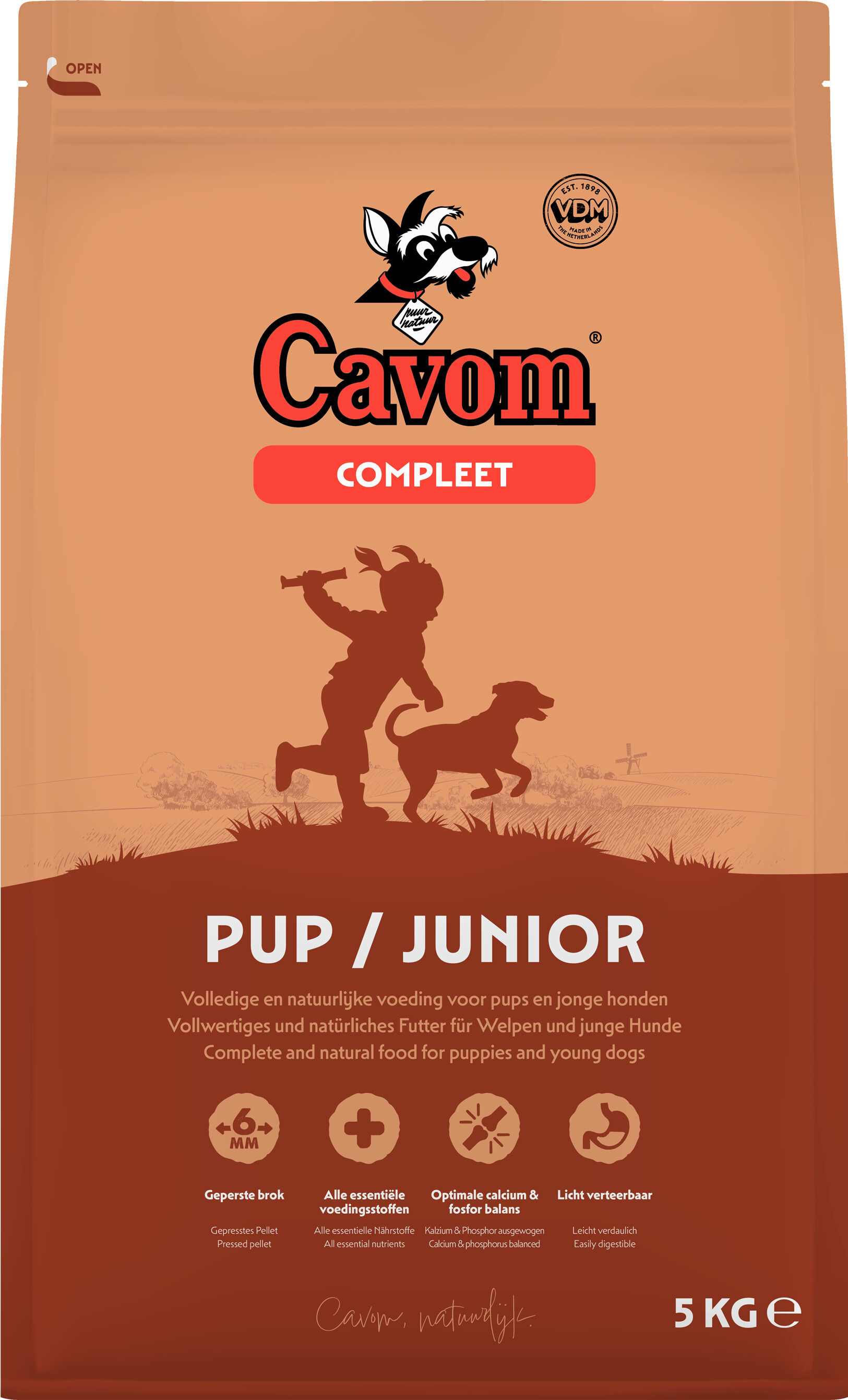 Cavom Compleet pup/junior - Hondenvoer - 5 Kilogram - rund Cavom Compleet pup/junior - Hondenvoer - 5 Kilogram - rund