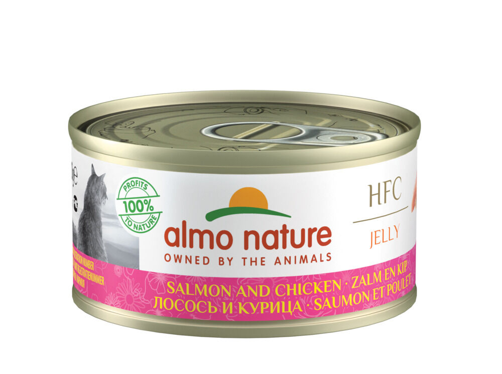 Almo Nature HFC Jelly - Kattenvoer - 70 Gram - kip, zalm Almo Nature HFC Jelly - Kattenvoer - 70 Gram - kip, zalm