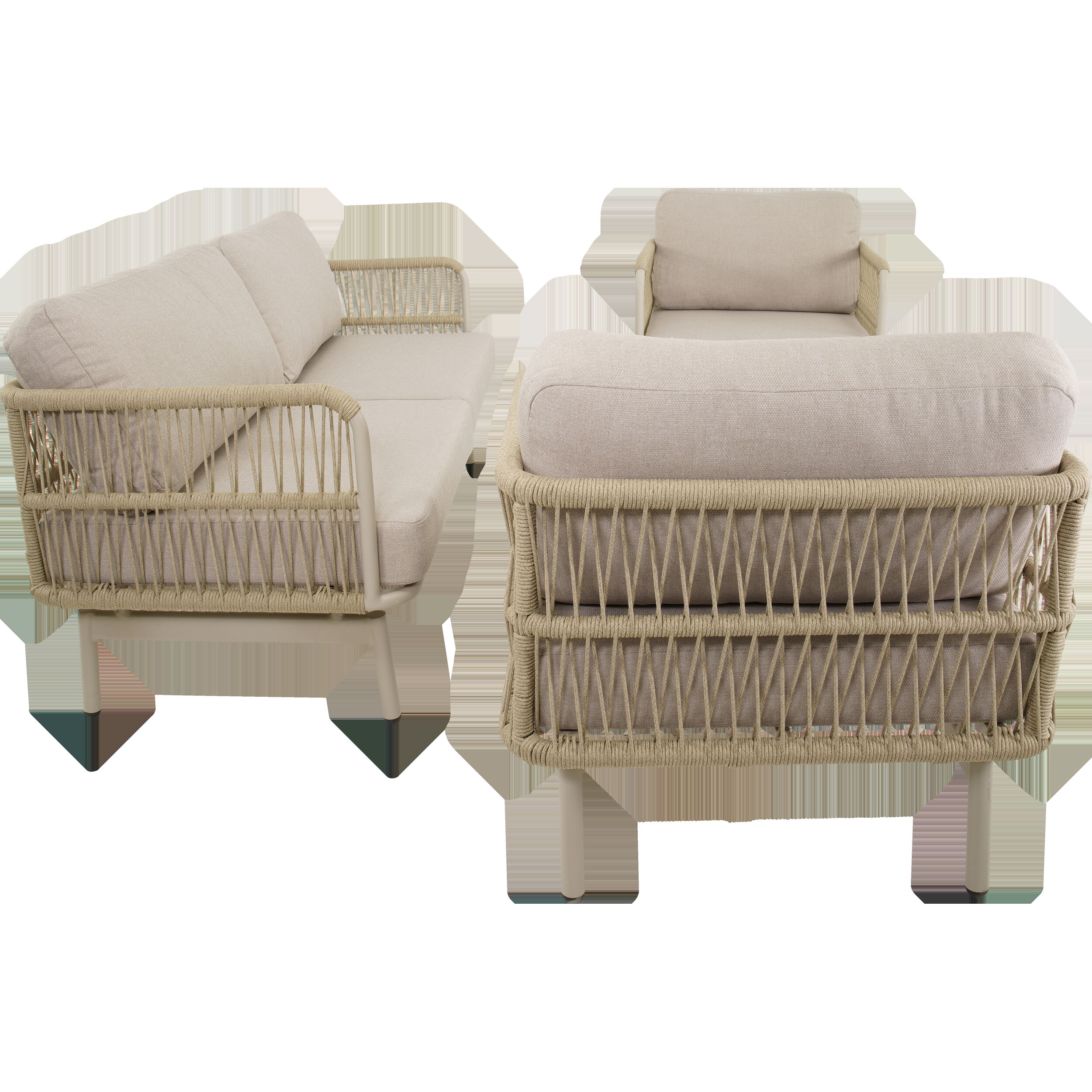 Lesli Living Akiro - Loungeset - Beige - 66x75x179 cm
