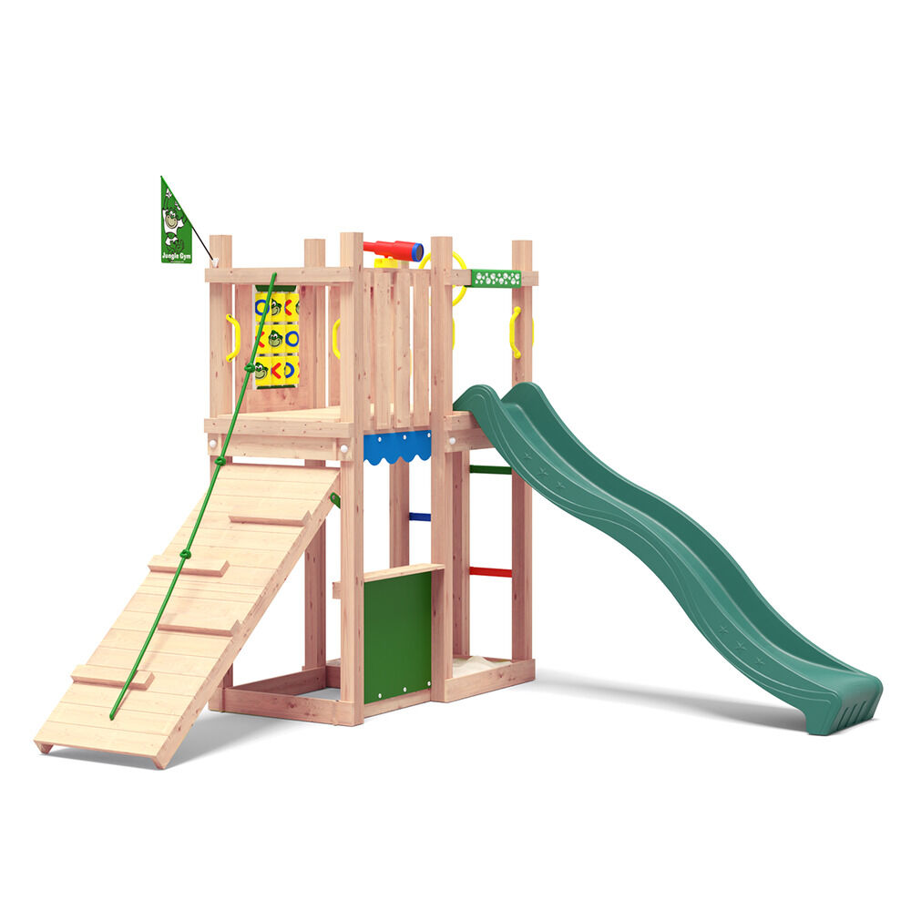 Jungle Gym Sauda Grenen - Speeltoestel - Donker groen - Grenenhout Jungle Gym Sauda Grenen - Speeltoestel - Donker groen - Grenenhout