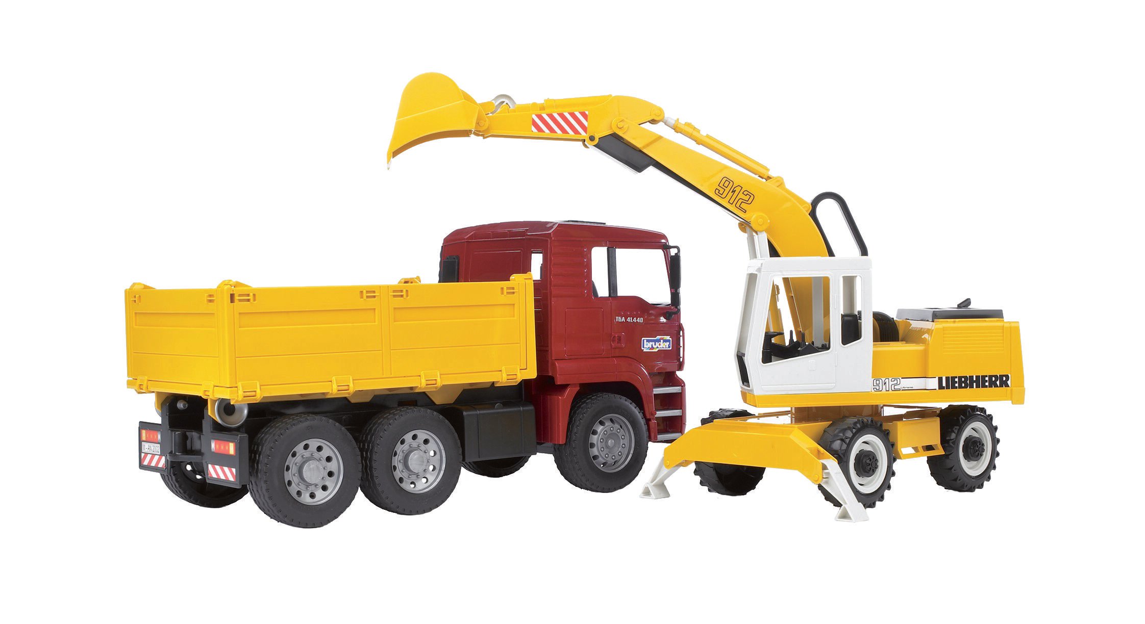 Bruder Man Kipper met Kraan - Vrachtwagen