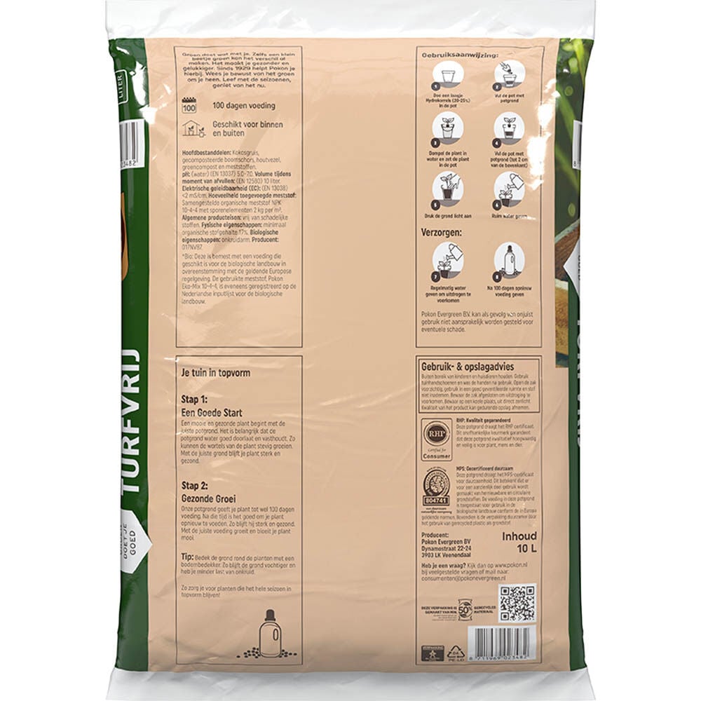 POKON Bio Potgrond - Potgrond - 10 L - 10 Liter - Bruin
