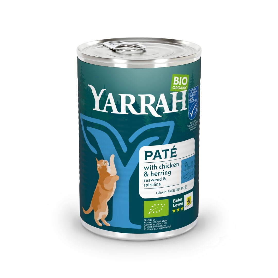 Yarrah Bio Organic Pate - Kattenvoer - 400 Gram - vis, vis