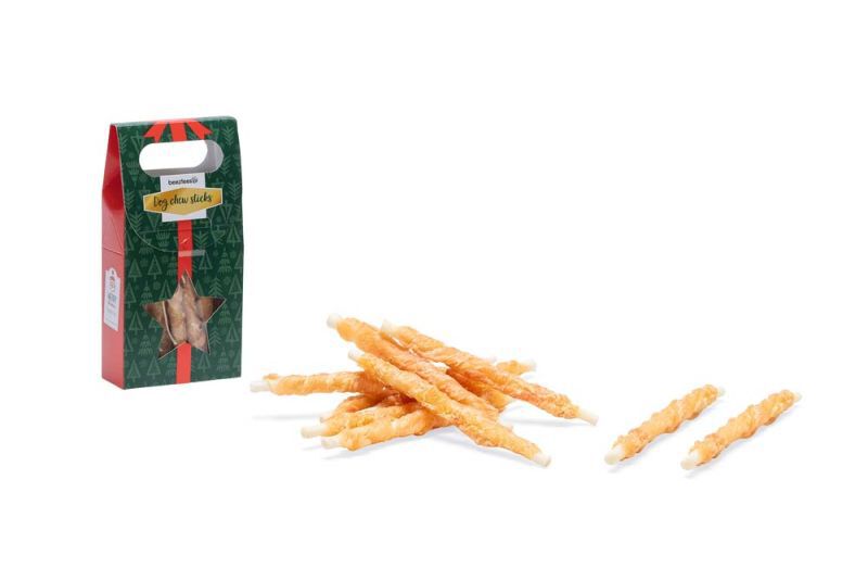 Beeztees Kerst kauwstaaf - Hondensnack - 8 Stuks - kip