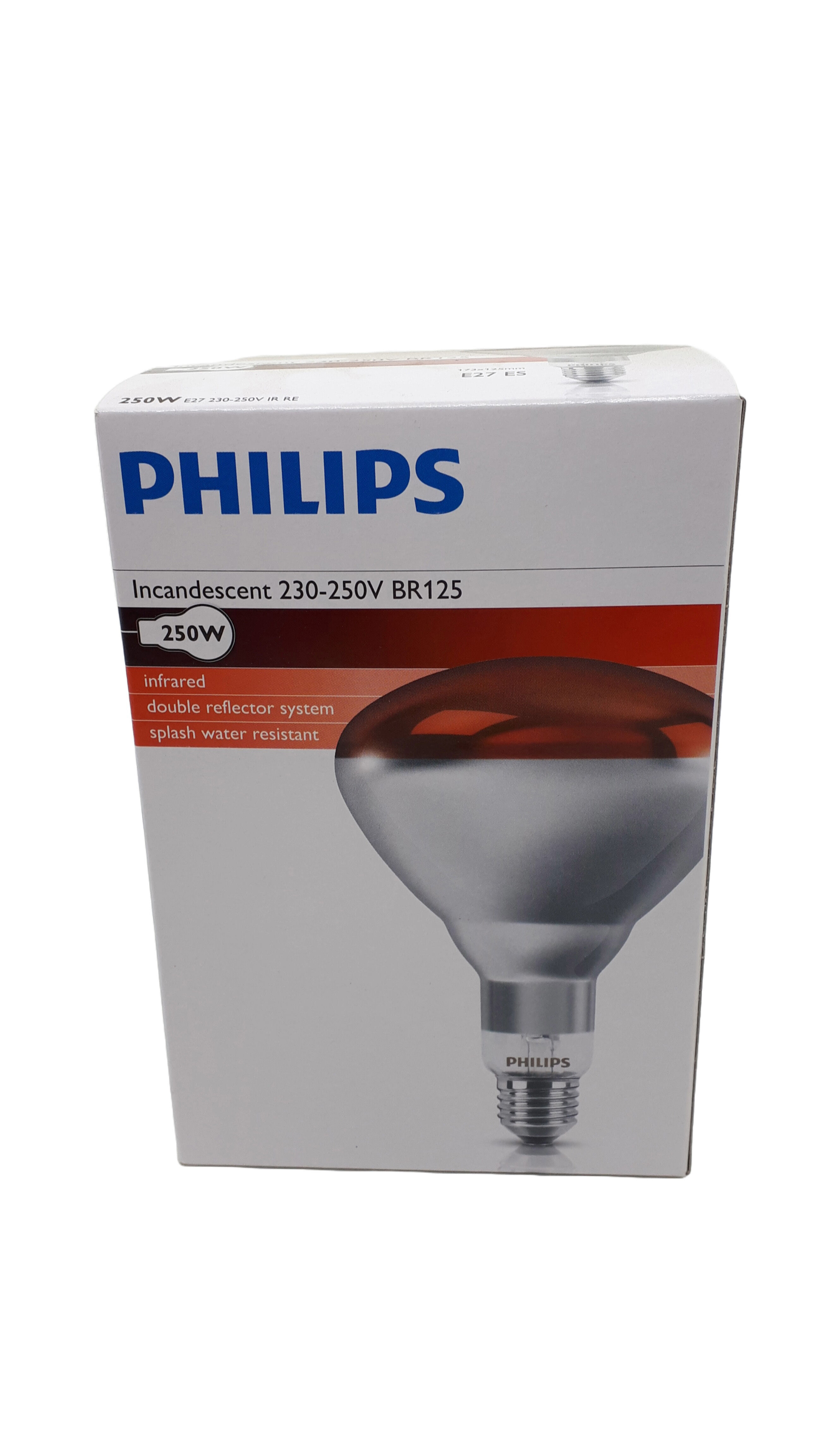 Philips - Warmtelamp - 250 watt - Rood - 17.5x11.8x11.8 cm - 250 W