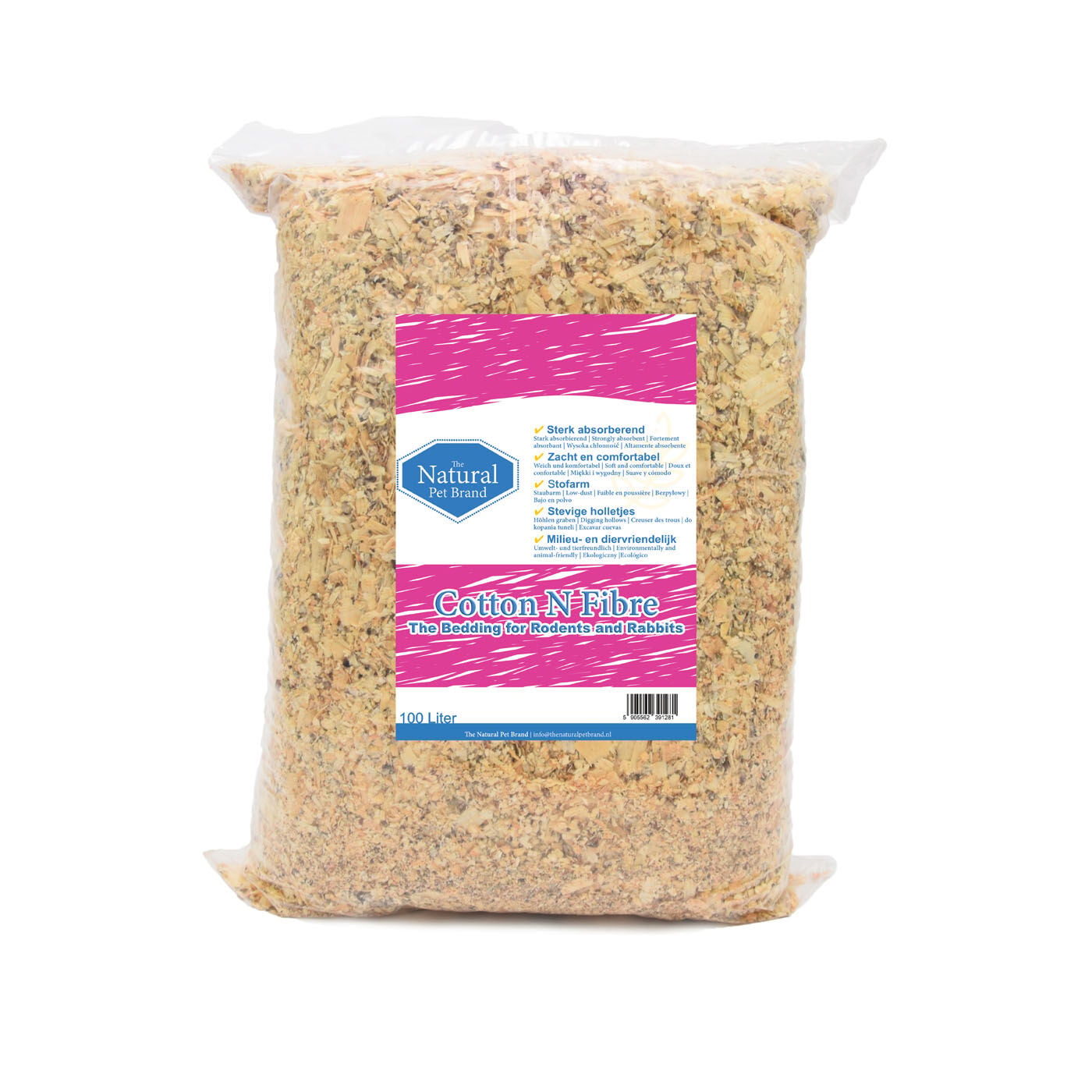 The Natural Pet Brand Cotton N Fibre - Bodembedekking - 100 Liter The Natural Pet Brand Cotton N Fibre - Bodembedekking - 100 Liter