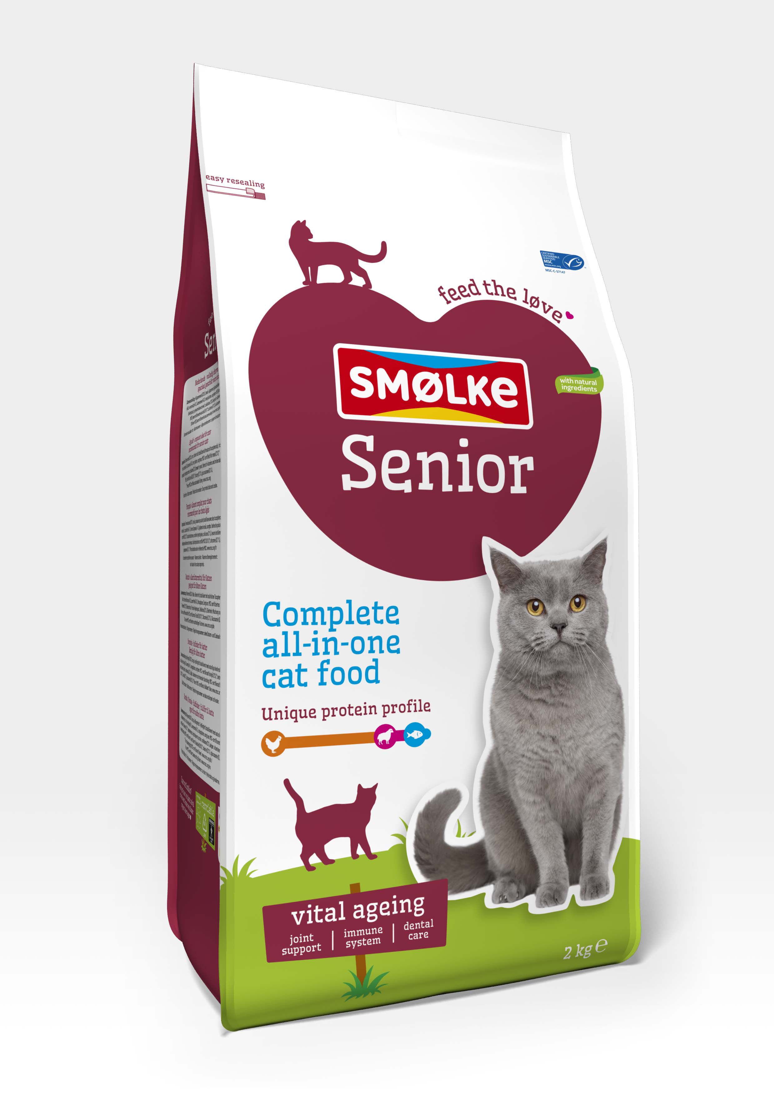 Smölke Senior - Kattenvoer - 2 Kilogram - vis, lam, kip