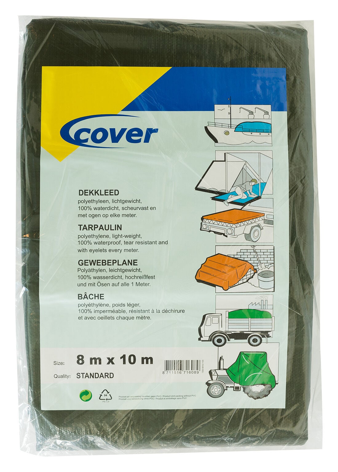 Cover - dekzeil - 37x56x15 cm - Groen Cover - dekzeil - 37x56x15 cm - Groen