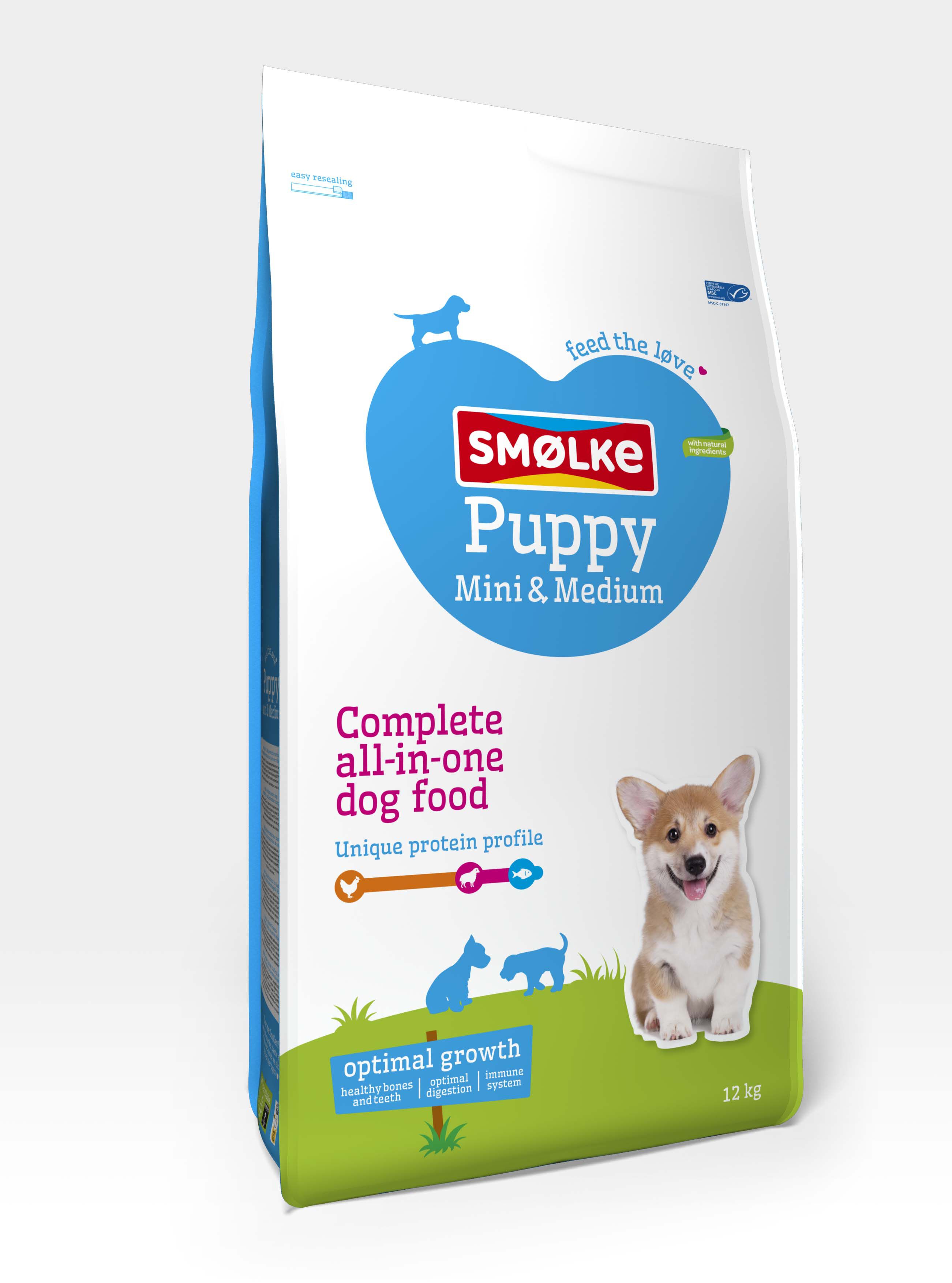 Smölke Puppy Mini-Medium - Hondenvoer - 12 Kilogram - kip, lam, vis Smölke Puppy Mini-Medium - Hondenvoer - 12 Kilogram - kip, lam, vis