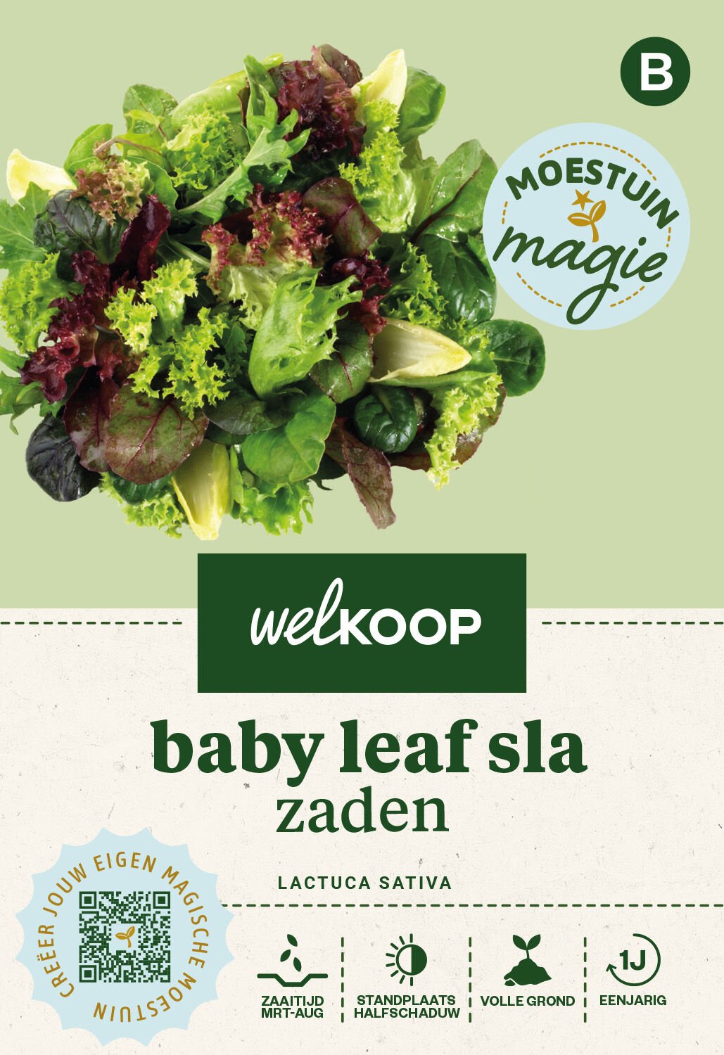 Welkoop Moestuin Magie - Baby Leaf Sla Zaden - 2 Gram