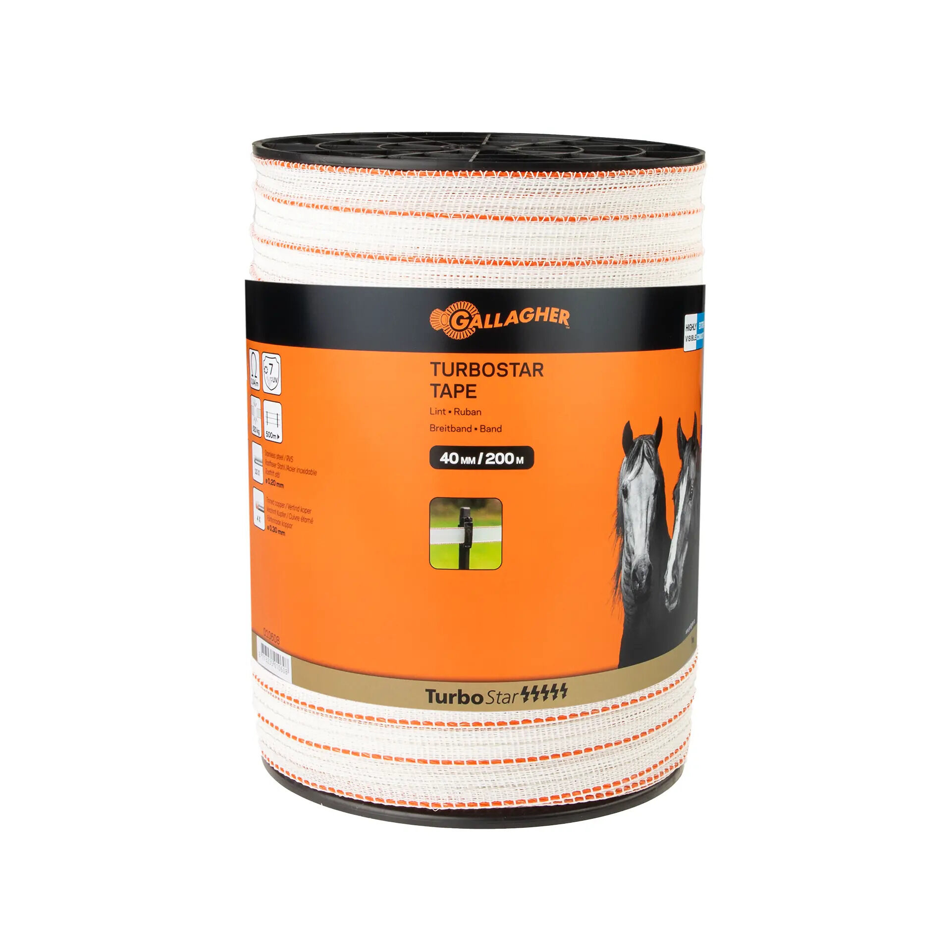 Gallagher Turbostar lint 40 mm - 32 cm - 200 Meter - Wit - 22 cm - 20000 cm Gallagher Turbostar lint 40 mm - 32 cm - 200 Meter - Wit - 22 cm - 20000 cm