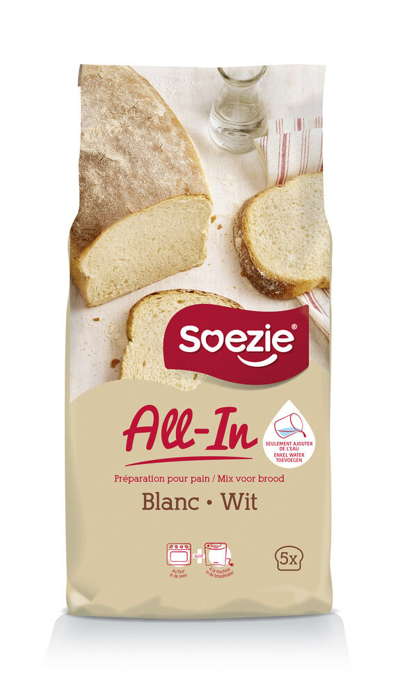 Soezie All-in-mix Wit brood - Broodmeel - 2.5 Kilogram Soezie All-in-mix Wit brood - Broodmeel - 2.5 Kilogram