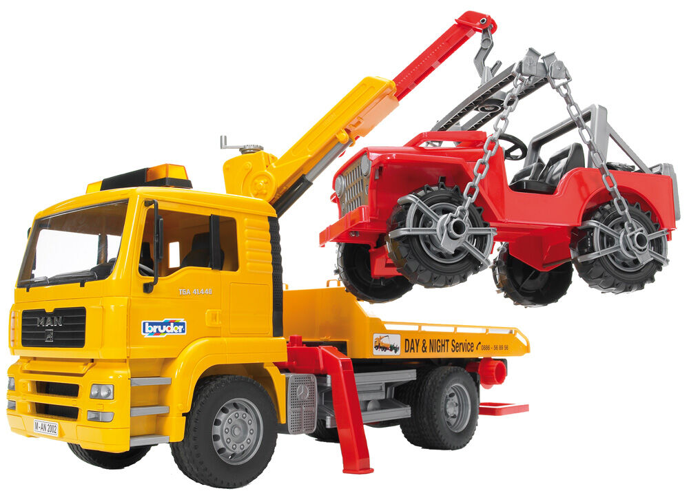Bruder MAN TGA sleepdienst met Jeep 1:16 - Vrachtwagens & auto's Bruder MAN TGA sleepdienst met Jeep 1:16 - Vrachtwagens & auto's