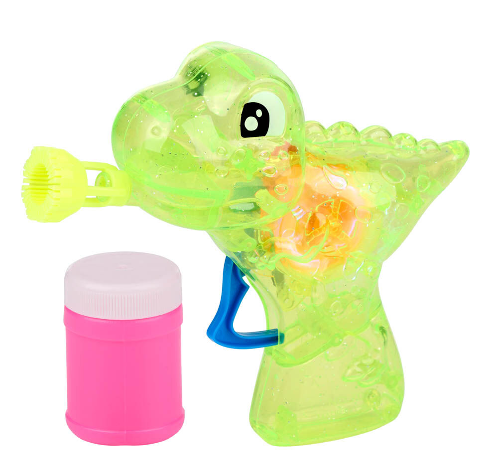 Eddy Toys Dino met licht - Bubbelpistool - Oranje - 17x4.5x24 cm