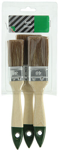 SAM Beits 3-delig - Kwastenset plat - 28.5x10.8x3 cm - Bruin