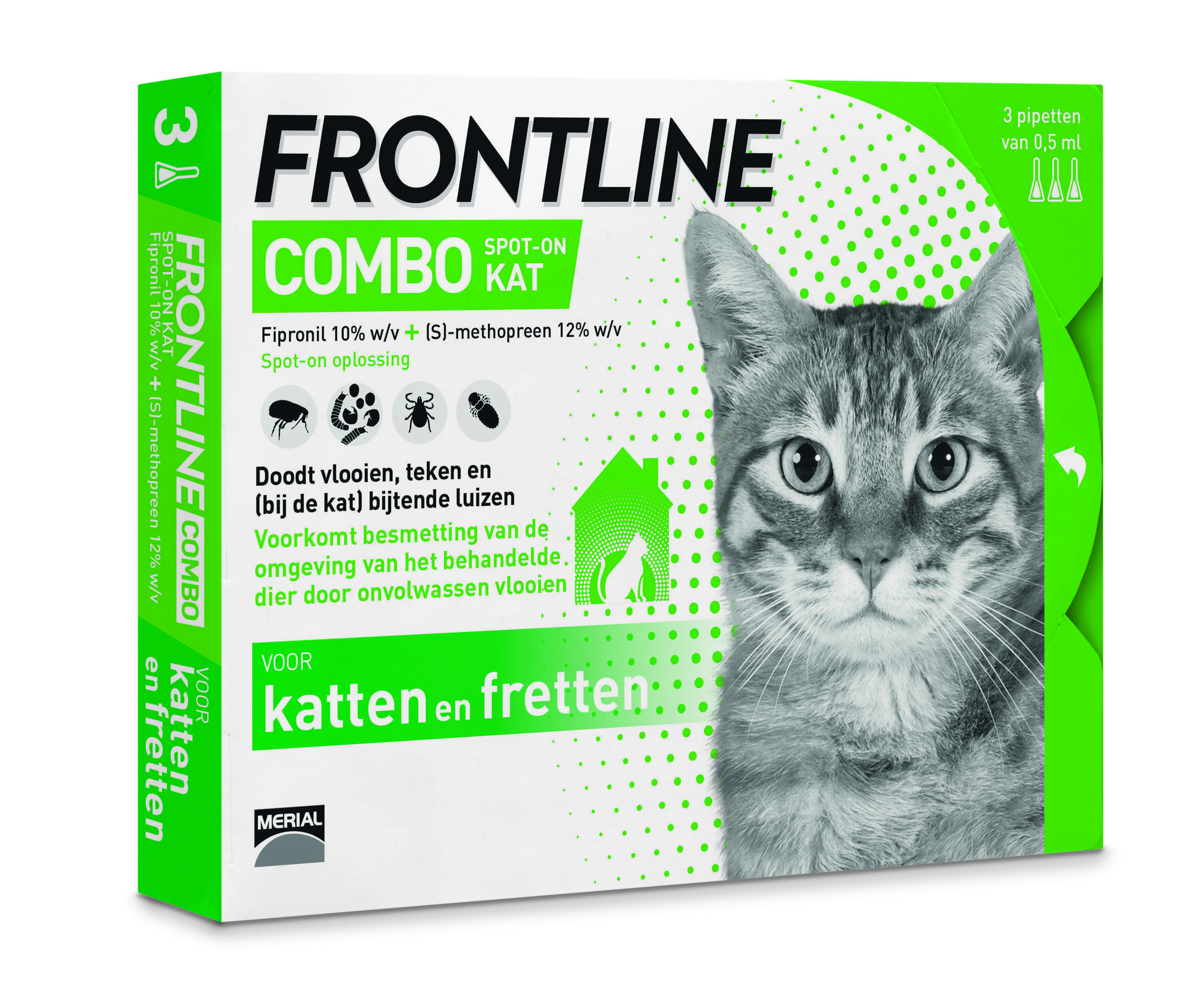 Frontline Combo Kat - Vlooien & Tekenmiddel - 3 pipetten - 3 Stuks Frontline Combo Kat - Vlooien & Tekenmiddel - 3 pipetten - 3 Stuks