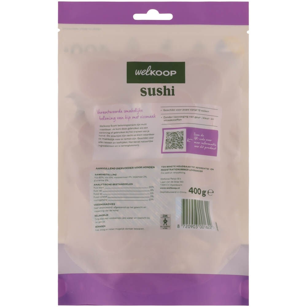 Welkoop - Sushi Hondensnack - 400 Gram - vis, kip