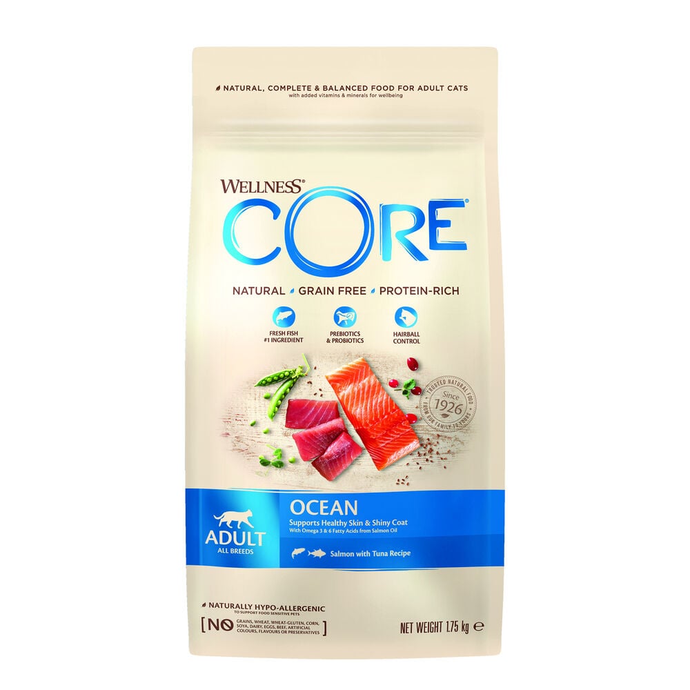Wellness Core Adult Ocean - Kattenvoer - 1.75 Kilogram - tonijn, zalm Wellness Core Adult Ocean - Kattenvoer - 1.75 Kilogram - tonijn, zalm