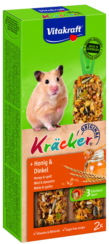 Vitakraft Kräcker 2 in 1 - Hamstersnack - Honing