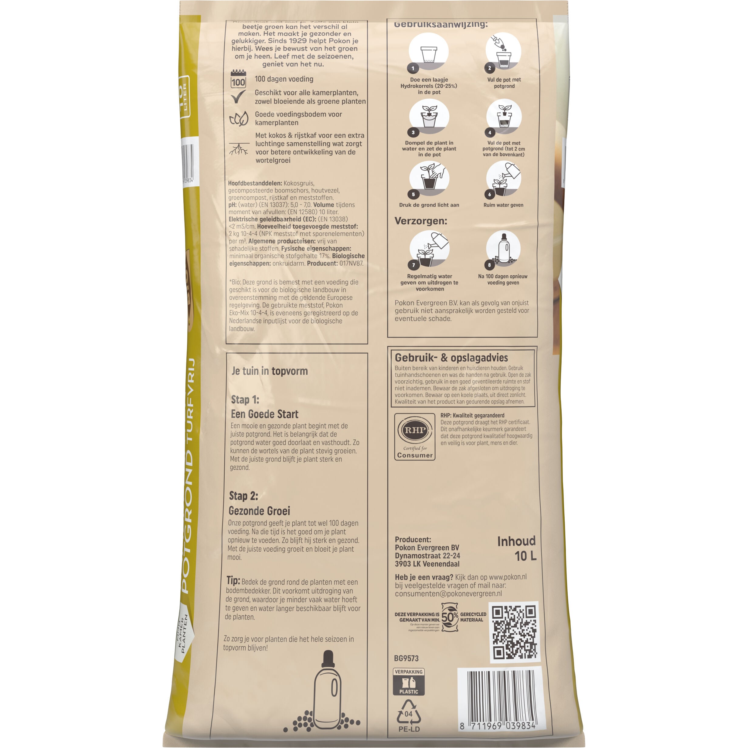 Pokon Bio Kamerplantgrond - Potgrond - 10 Liter